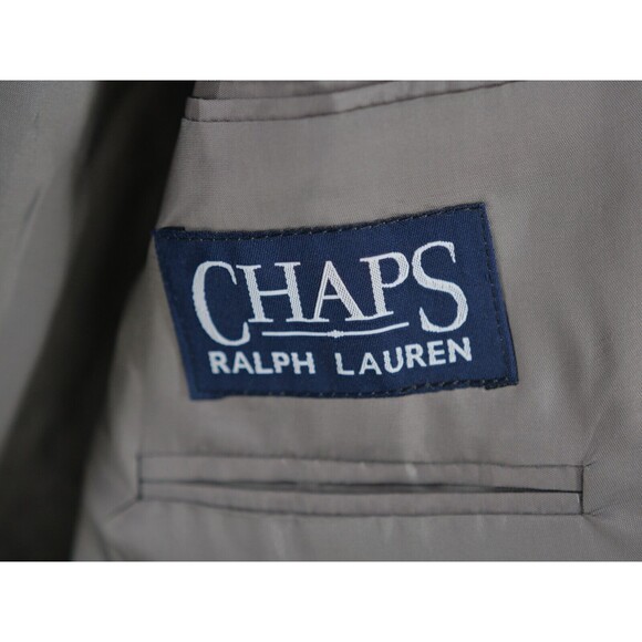 Ralph Lauren Chaps Men's Blazer 43L Wool Silk Brown Houndstooth Sport Coat - Picture 6 of 9